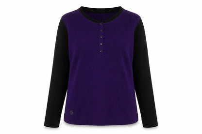Womens UK Size XL Ralph Lauren Purple Jersey Button-Up