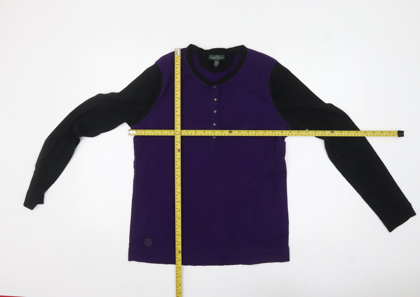 Womens UK Size XL Ralph Lauren Purple Jersey Button-Up