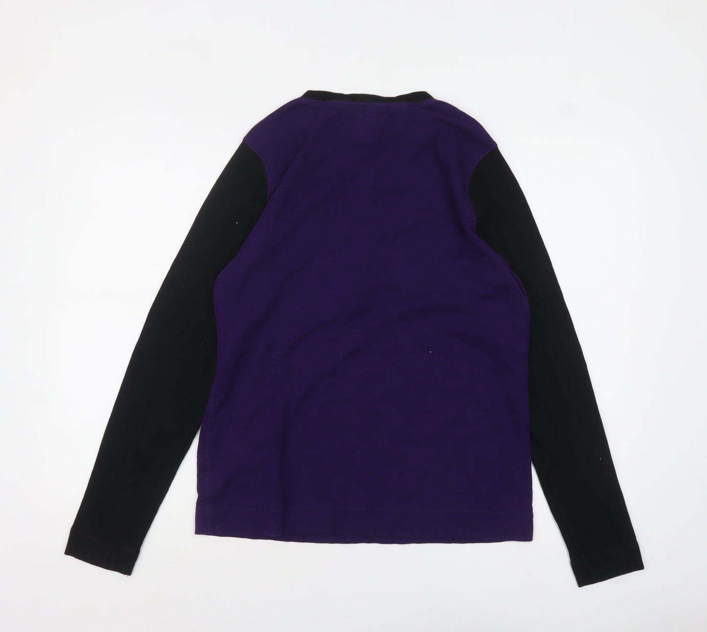 Womens UK Size XL Ralph Lauren Purple Jersey Button-Up