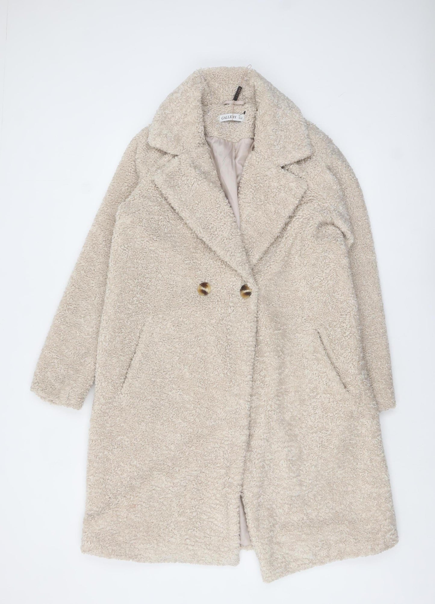 Womens UK Size 8 Gallery Beige Overcoat