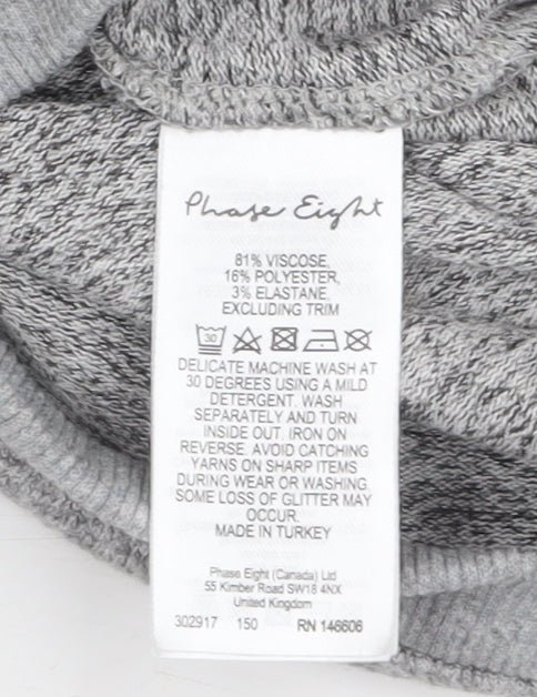 Womens UK Size 12 Phase Eight Grey Tunic Blouse