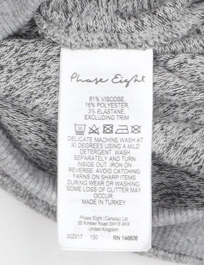 Womens UK Size 12 Phase Eight Grey Tunic Blouse