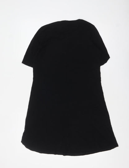 Marks and Spencer Women Black Size 10 Short Sleeve Jersey T-Shirt Dress