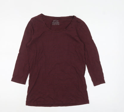 Womens UK Size 10 FatFace Red Basic T-Shirt
