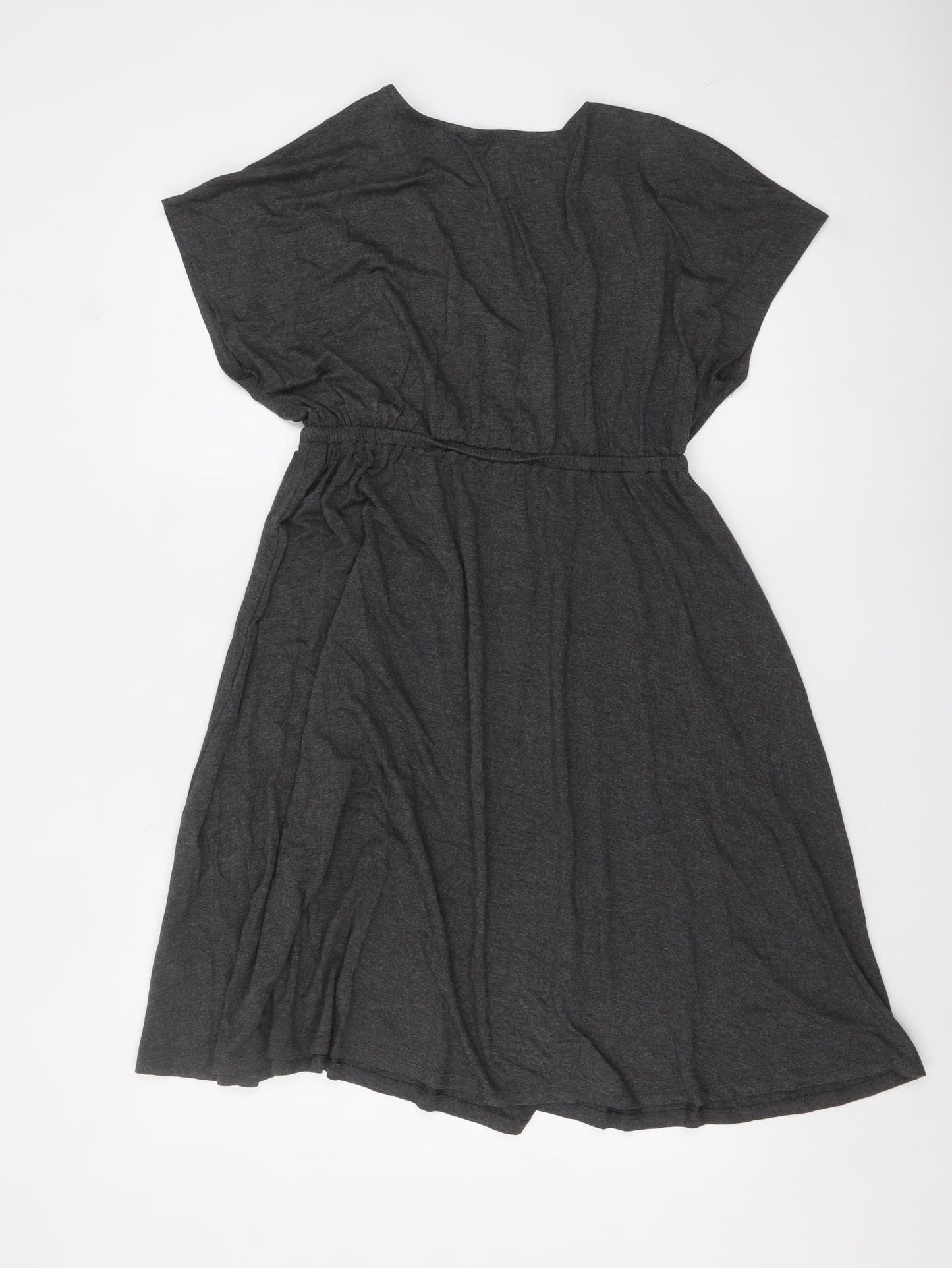 Amazon Essentials Women's Grey M Knee Length Wrap Dress