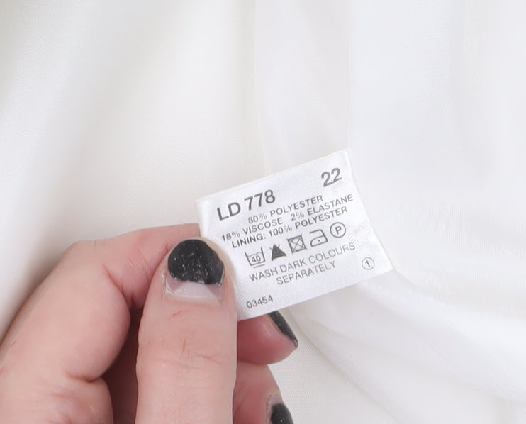 Womens UK Size 22 Special Collection White Overcoat