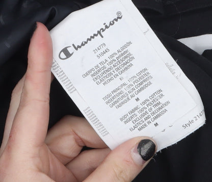 Champion Men's Black Medium Graphic Logo Crew Neck T-Shirt