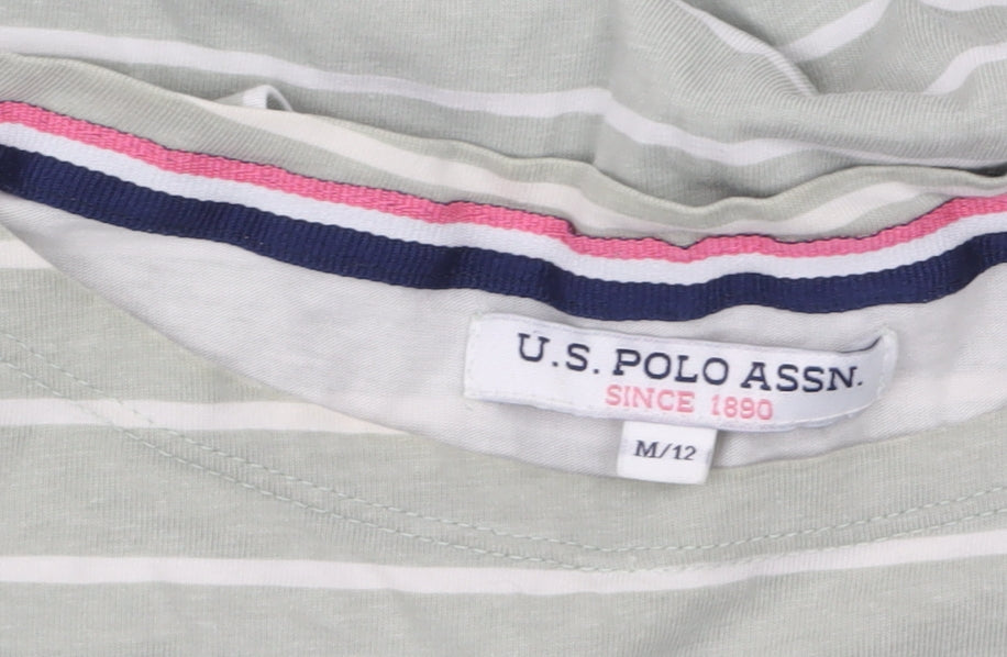 Womens UK Size M U.S. Polo Assn. Green Basic T-Shirt