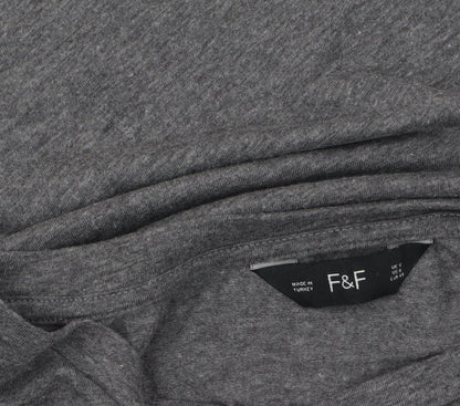F&F Women’s Grey Rhinestone Star 3/4 Sleeve T-Shirt Size 12