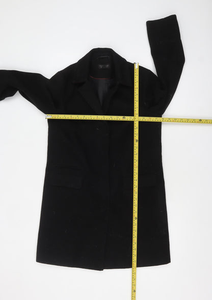 Womens UK Size 6 Topshop Black Overcoat