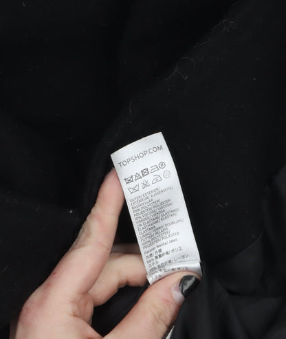 Womens UK Size 6 Topshop Black Overcoat