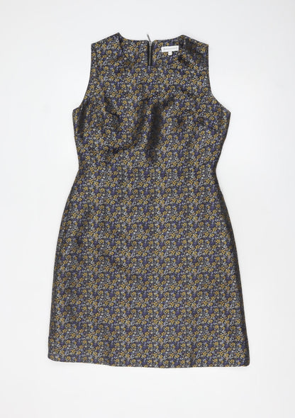 Warehouse Women’s Multicoloured Floral Jacquard Shift Dress Size 12