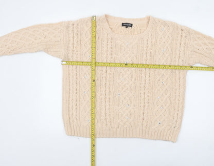 Womens UK Size 14 Debenhams Beige Pullover Jumper