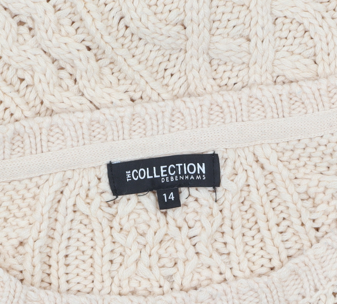 Womens UK Size 14 Debenhams Beige Pullover Jumper