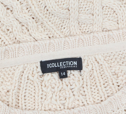 Womens UK Size 14 Debenhams Beige Pullover Jumper