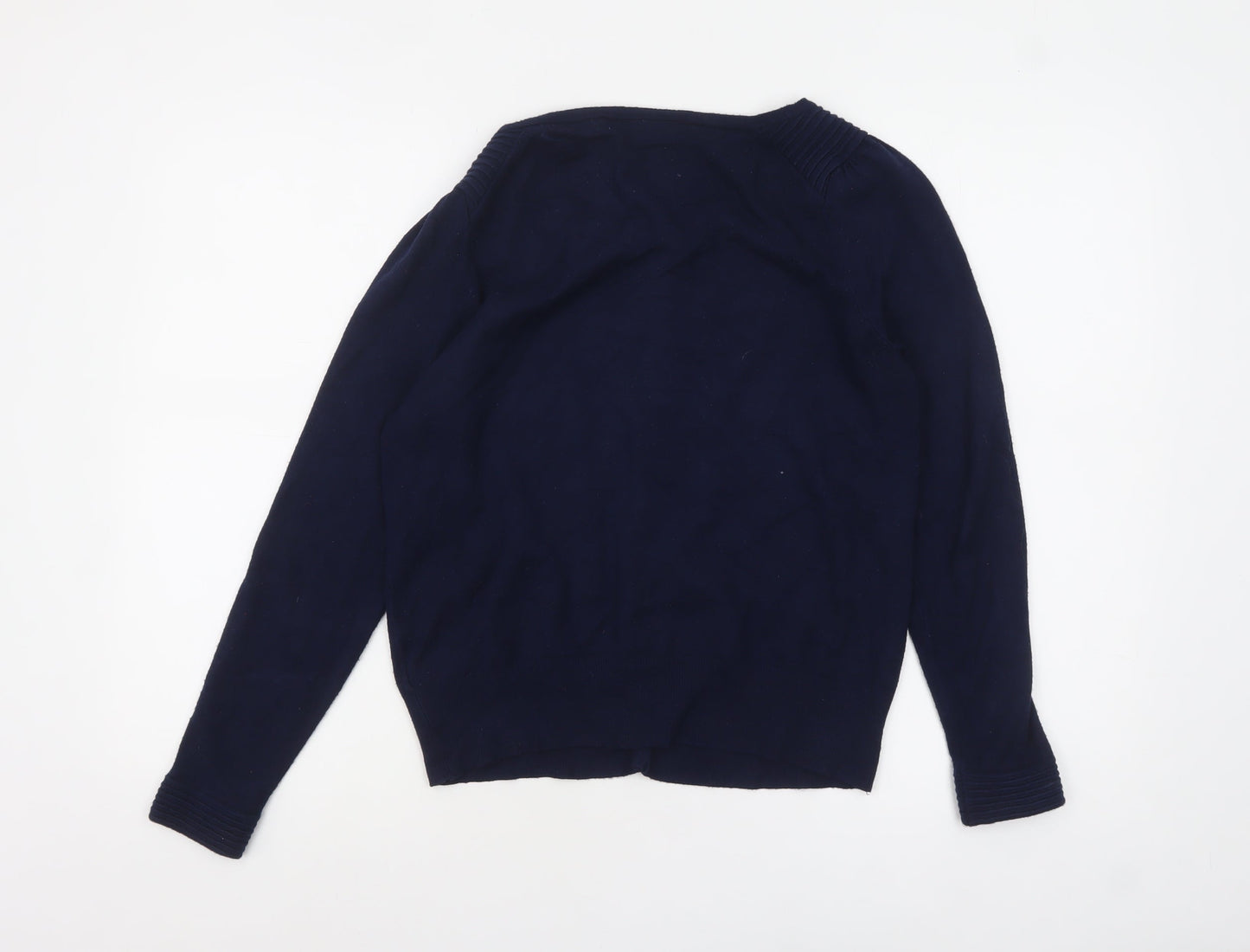 Wallis Women's Blue Long Sleeve Crew Neck Cardigan Size 12