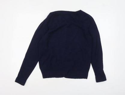 Wallis Women's Blue Long Sleeve Crew Neck Cardigan Size 12