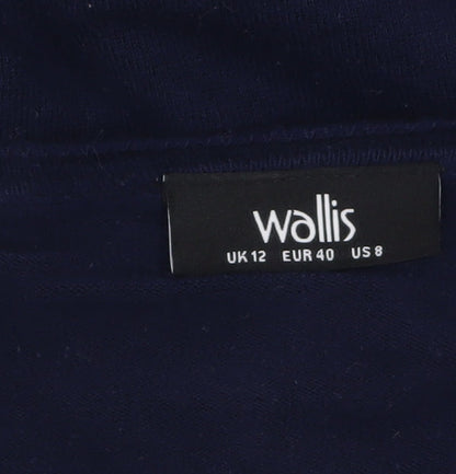 Wallis Women's Blue Long Sleeve Crew Neck Cardigan Size 12