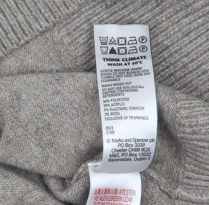 Womens UK Size S Marks and Spencer Beige Pullover Jumper