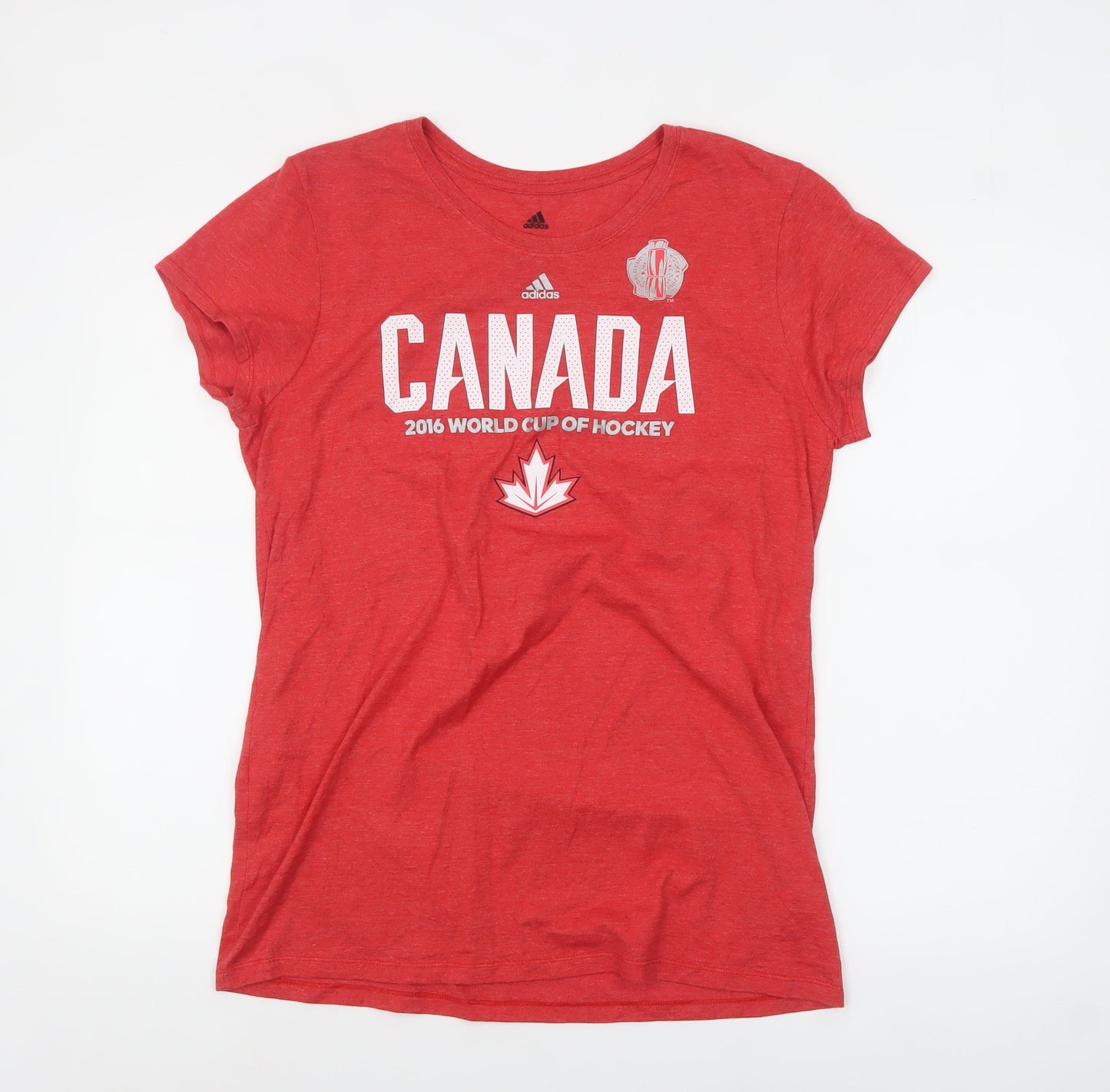 Womens UK Size 2XL adidas Red Basic T-Shirt
