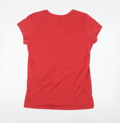 Womens UK Size 2XL adidas Red Basic T-Shirt