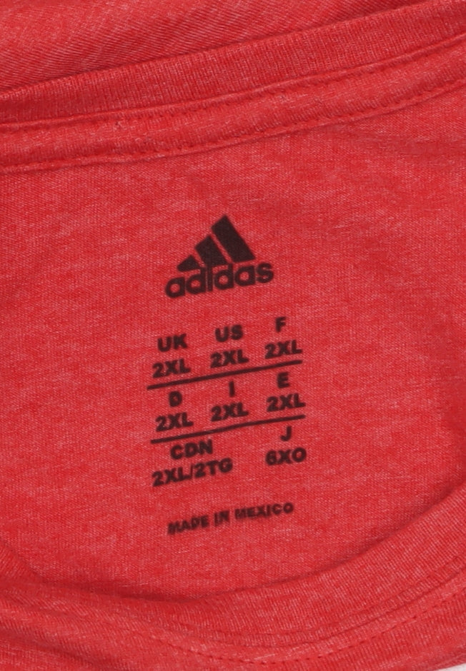 Womens UK Size 2XL adidas Red Basic T-Shirt