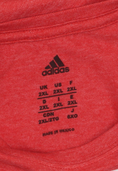 Womens UK Size 2XL adidas Red Basic T-Shirt