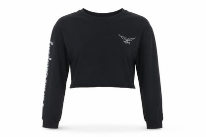 Womens UK Size L Thrills Black Cropped T-Shirt