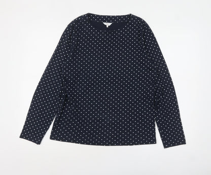 Womens UK Size 14 Cotton Traders Blue Basic T-Shirt