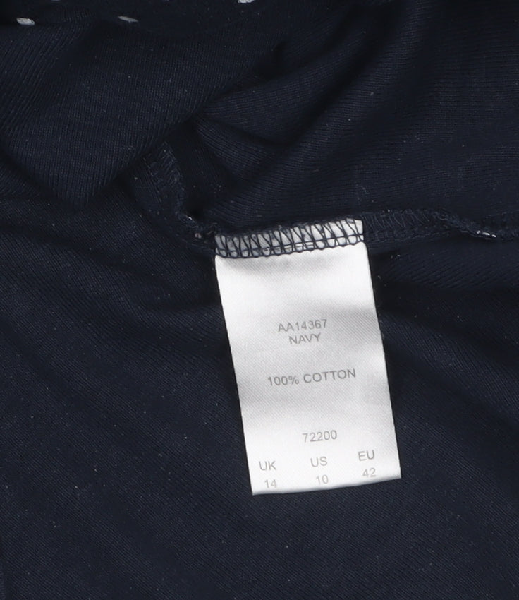 Womens UK Size 14 Cotton Traders Blue Basic T-Shirt