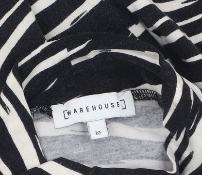 Womens UK Size 10 Warehouse Black Basic T-Shirt