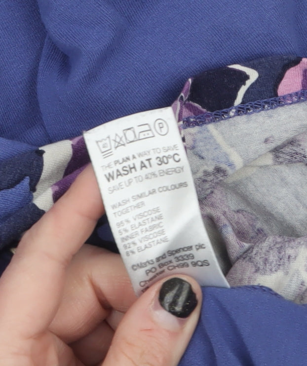 Womens UK Size 12 Marks and Spencer Blue Tunic Blouse