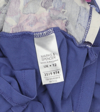 Womens UK Size 12 Marks and Spencer Blue Tunic Blouse
