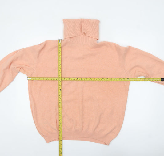 Marks and Spencer Women Peach Angora Roll Neck Jumper Size 20