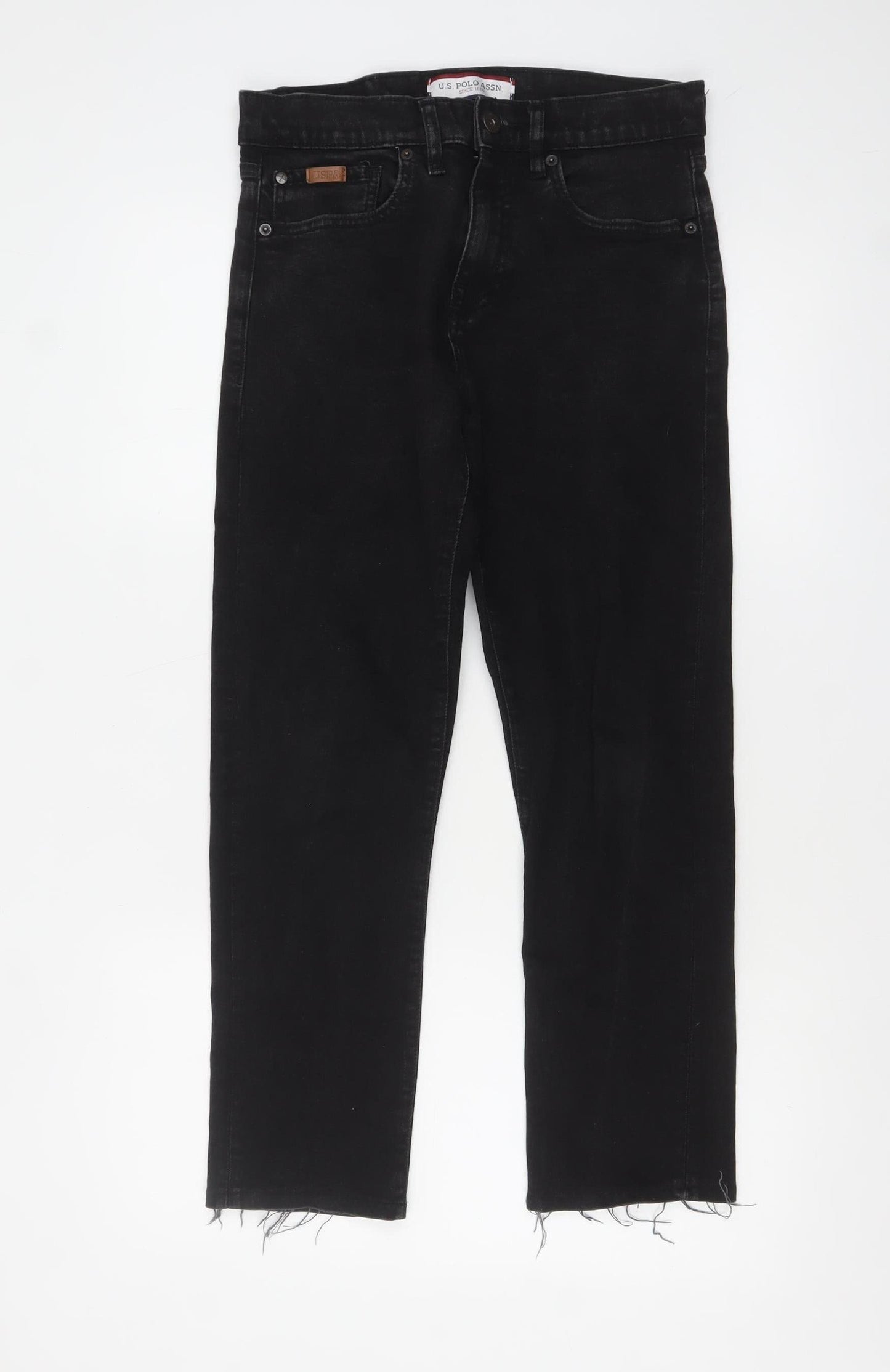 Mens UK Size 30R U.S. Polo Assn. Slim Fit Straight Black Jeans