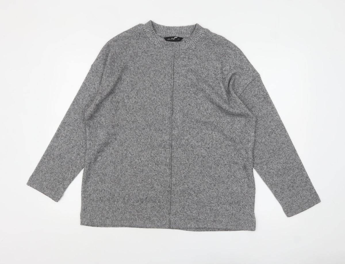 F&F Women's Grey Crew Neck Pullover Jumper Size M