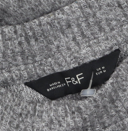 F&F Women's Grey Crew Neck Pullover Jumper Size M