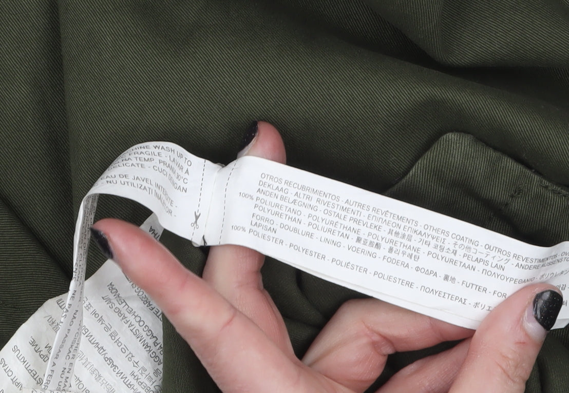 Womens UK Size 14 Zara Trafaluc Green Military Jacket