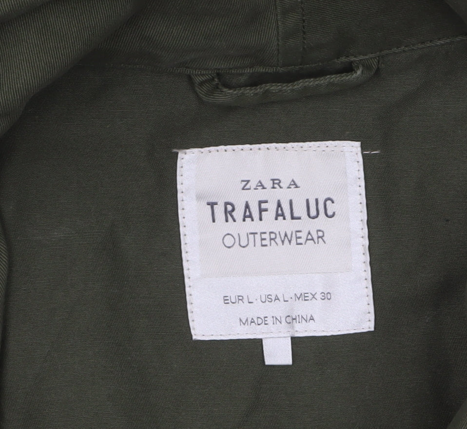 Womens UK Size 14 Zara Trafaluc Green Military Jacket