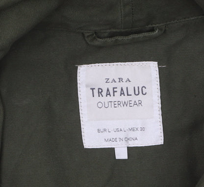 Womens UK Size 14 Zara Trafaluc Green Military Jacket
