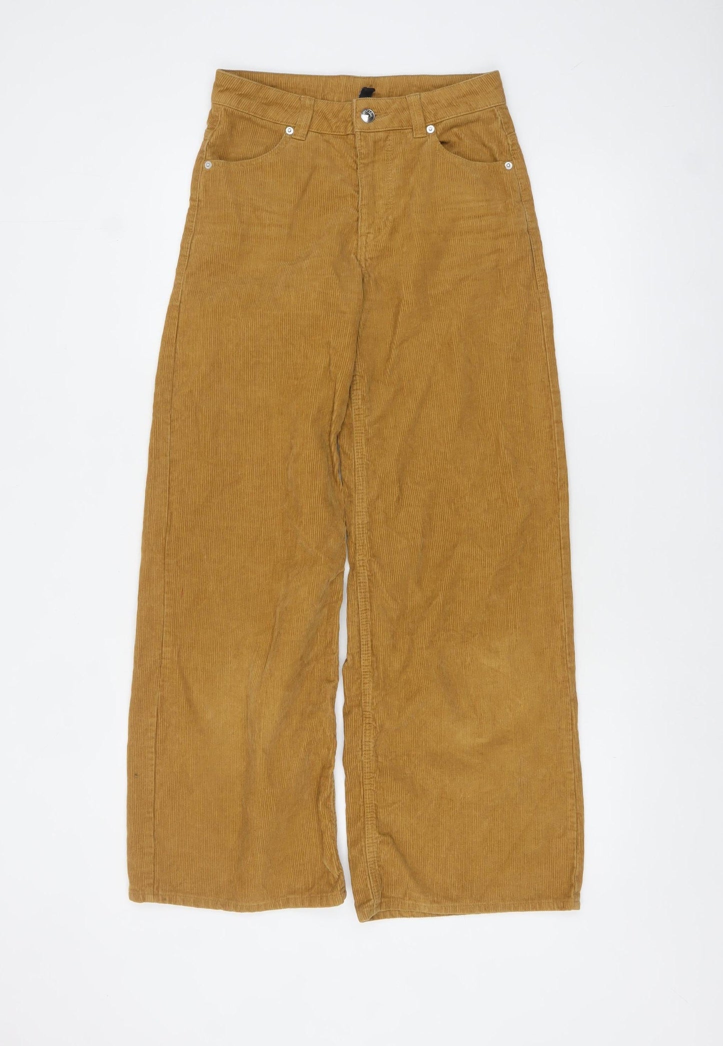 Womens UK Size 4 H&M Regular Fit Casual Brown Trousers