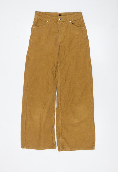 Womens UK Size 4 H&M Regular Fit Casual Brown Trousers