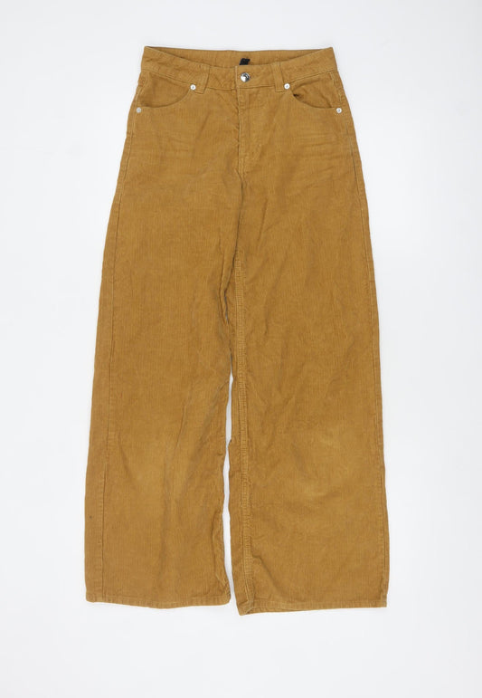 Womens UK Size 4 H&M Regular Fit Casual Brown Trousers