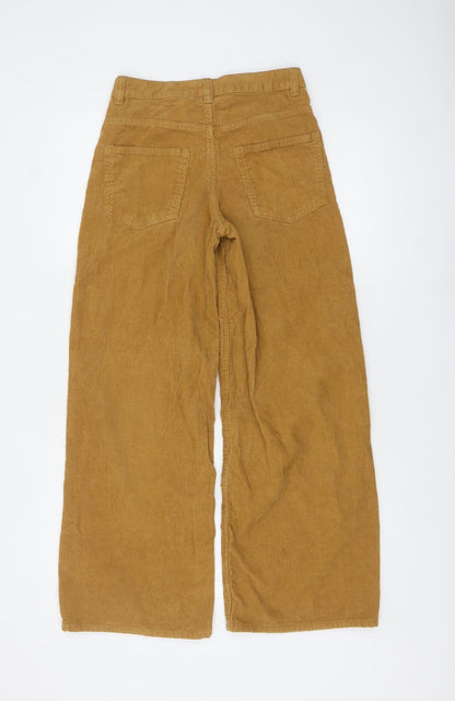 Womens UK Size 4 H&M Regular Fit Casual Brown Trousers