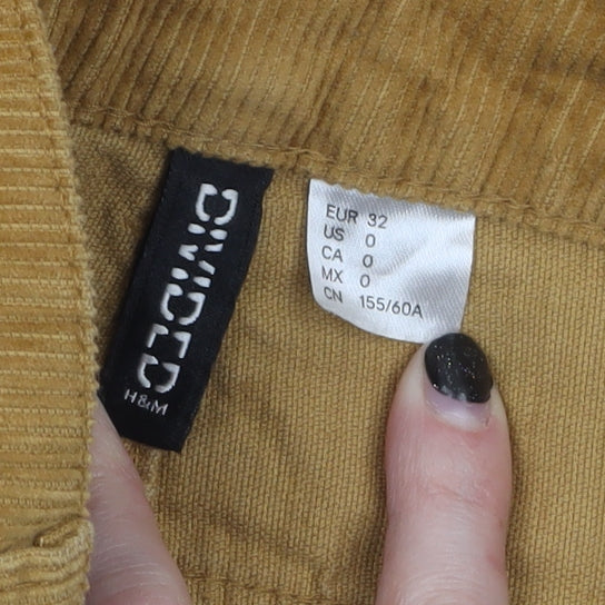 Womens UK Size 4 H&M Regular Fit Casual Brown Trousers