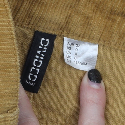 Womens UK Size 4 H&M Regular Fit Casual Brown Trousers