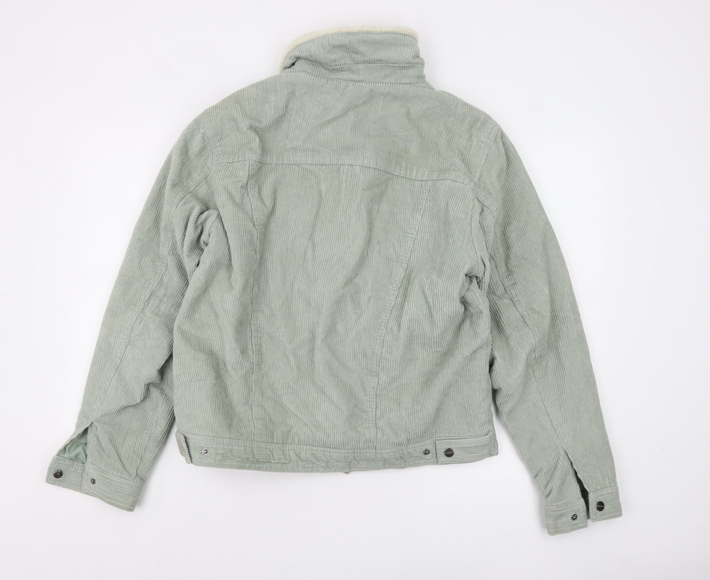 Pull & Bear Men's Green Corduroy Sherpa Lined Jacket Size M