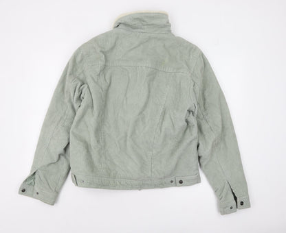 Pull & Bear Men's Green Corduroy Sherpa Lined Jacket Size M