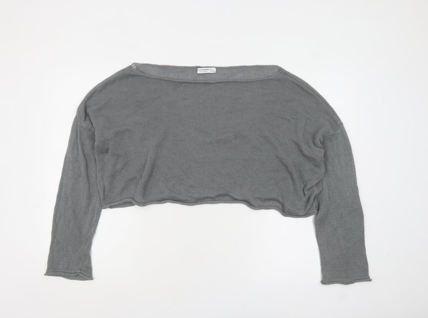 Womens UK Size 12 Stradivarius Grey Pullover Jumper