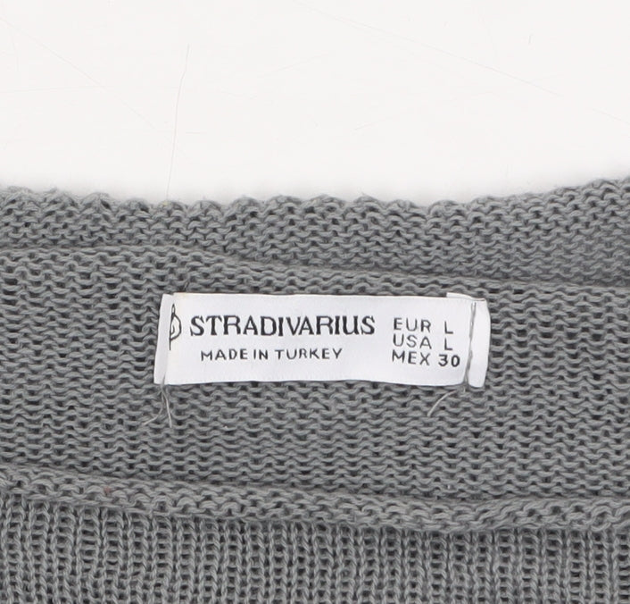 Womens UK Size 12 Stradivarius Grey Pullover Jumper